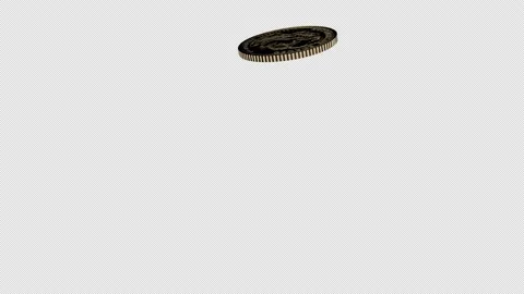 Single US Dollar coin flying on transparent background. Alpha channel. USD. Stock Footage 171804946