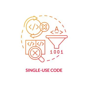 Single-use code red gradient concept icon 스톡 일러스트
