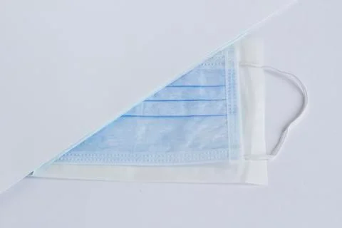 Single use hygenic face mask on white background Stock Photos