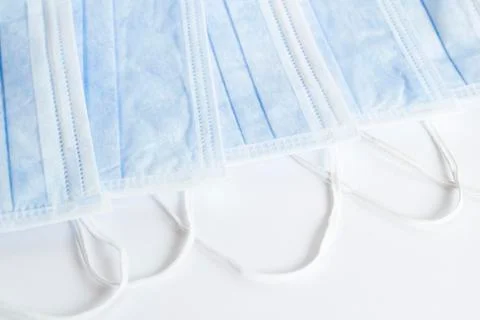 Single use hygenic face mask on white background Stock Photos