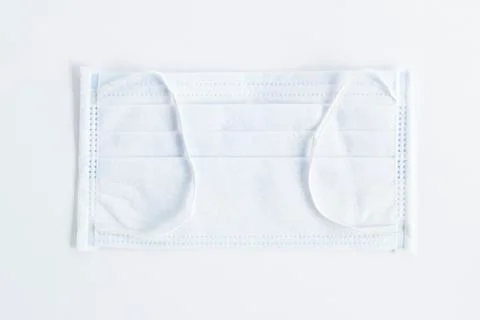 Single use hygenic face mask on white background Stock Photos