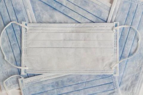 Single use hygenic face mask background Foto stock