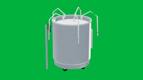 Single use mixer bioprocess 3d loop green screen Vídeos de archivo 343073673