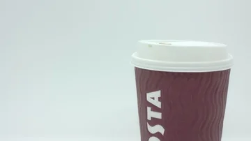 Single use paper coffee cup Stock Footage 85819599
