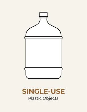 Single-use plastic big bottle. Vector illustration of recycling plastic bottl Stock Illustration