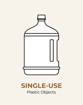Single-use plastic big bottle. Vector illustration of recycling plastic bottl Stock Illustration