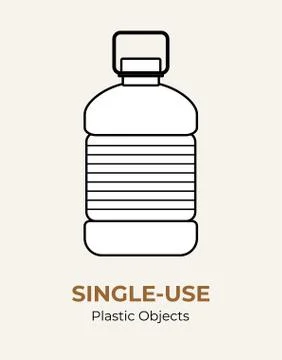 Single-use plastic big bottle. Vector illustration of recycling plastic bottl Stock Illustration