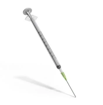 Single-use syringe 3d render isolated on white background Stock Illustration