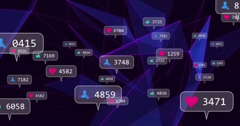 Single user bubble floating into view sparking counters mesh drifting stacking Stock Footage 329609968