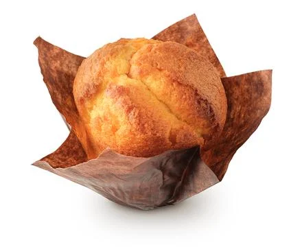 Single vanilla muffin Stock Photos