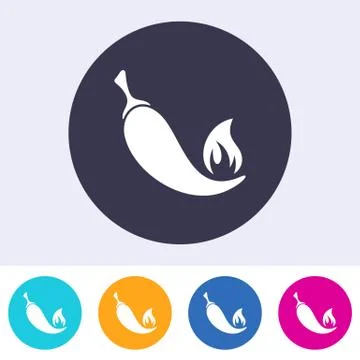Single vector chilli pepper icon Stock Illustration