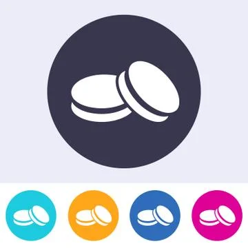 Single vector macarons icon 스톡 일러스트
