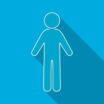 Single-vector-man-flat-icon-long-shadow-design Stock Illustration
