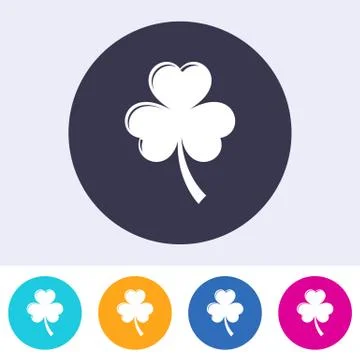 Single vector round abstract clover leave icon Stock Illustration
