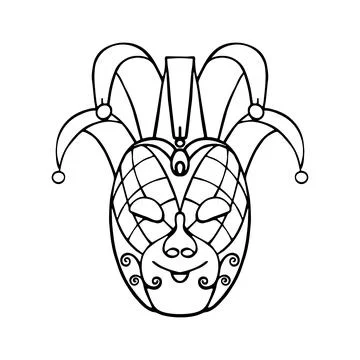 Single vector Venetian carnival mask. The mask of harlequin. Mardi Gras festi 스톡 일러스트
