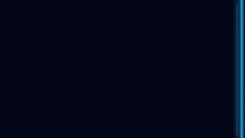 A single vertical glowing neon blue line set against a pitch black background Video stock 335118332