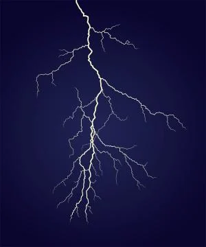 Single vertical lightning Stock Illustration