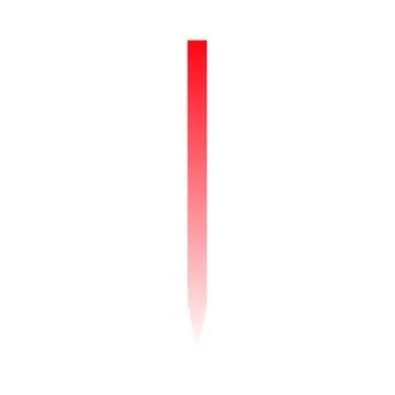 Single vertical red gradient strip tapering to a point Stock Illustration