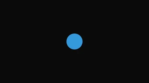A single vibrant blue circle centered on a solid black background design 스톡 동영상 339614795