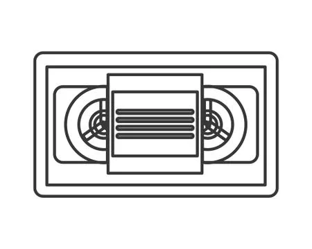 Single videocassette icon Stock Illustration