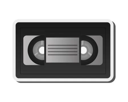 Single videocassette icon Stock Illustration