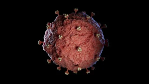 Single Virus on Black Background Video stock 265010398
