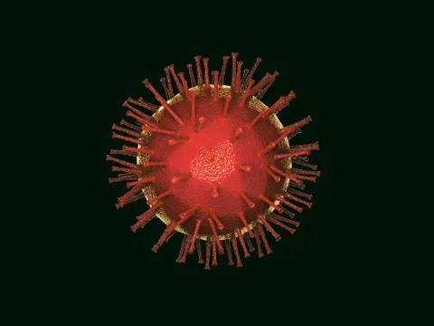 Single virus black background Stock Illustration
