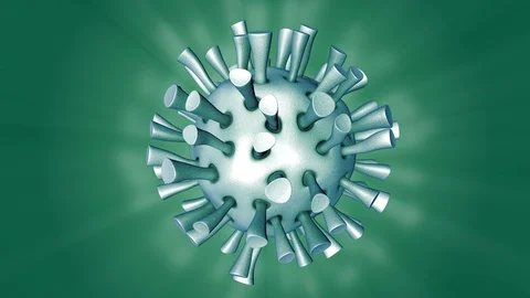 Single Virus on a Green Background Stock Footage 98710944