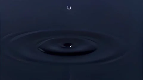 Single Water Drop Creating Circular Ripples Stock Footage 339301591