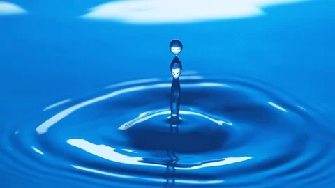Single Water Drop - High Impact - Agitated Water Surface - High Speed Stock Footage 83843073