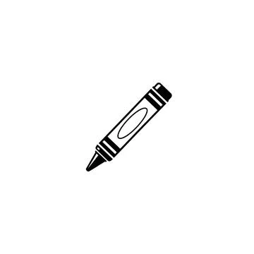 Single wax crayon drawing tool icon for education and art projects Ilustración de archivo