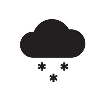 Single weather icon - Cloud with Snow. Stock Illustration