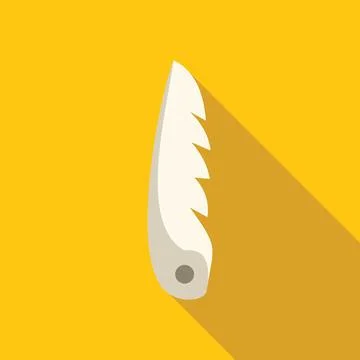 Single white bird feather floating on yellow background Stock Illustration