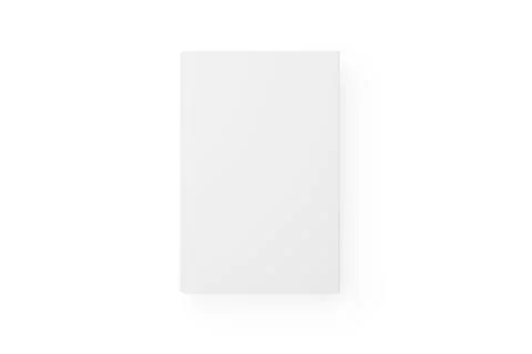 Single, white blank book template or mock up on white background with copy sp Ilustração Stock