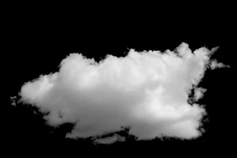 Single white cloud on black background. Stock Illustration