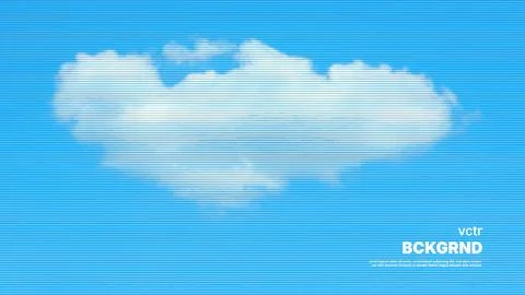 Single White Cloud on Blue with Sample Lettering Vector Illustration