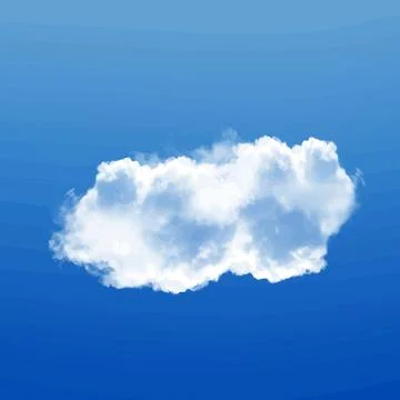 Single White Cloud in Blue Sky Illustration