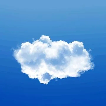 Single White Cloud in Blue Sky Stock Illustration