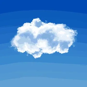 Single White Cloud in a Blue Sky Stock Illustration