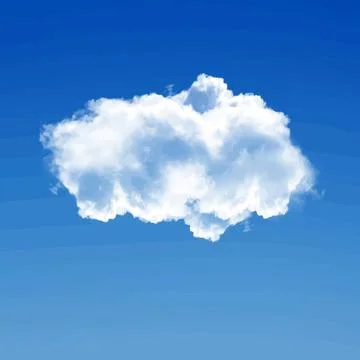 Single White Cloud in Blue Sky Stock Illustration