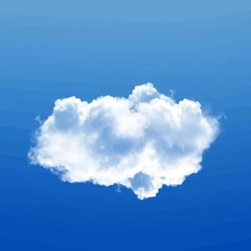 Single White Cloud in Blue Sky Background Stock Illustration