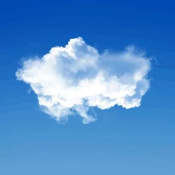 Single White Cloud in Blue Sky Stock Illustration