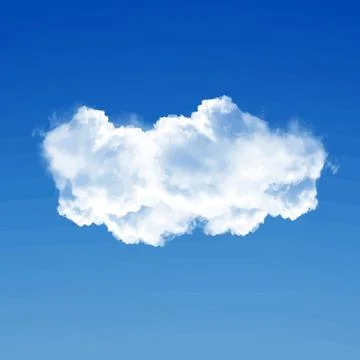 Single White Cloud in Blue Sky Background Stock Illustration