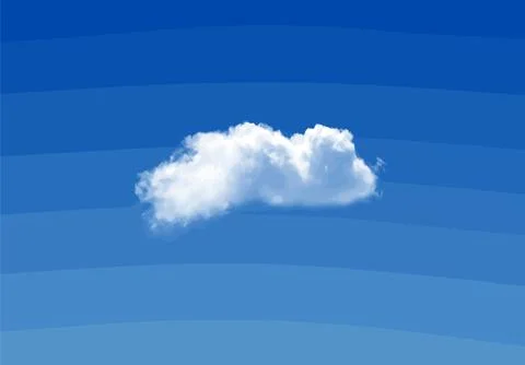Single White Cloud on Blue Sky Background Stock Illustration