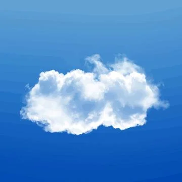Single White Cloud in Blue Sky Background Stock-Fotos