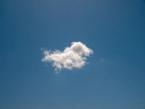 Single White Cloud in Blue Sky 写真素材