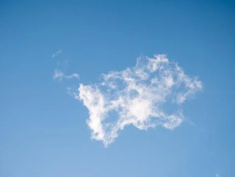 Single White Cloud in Blue Sky 写真素材