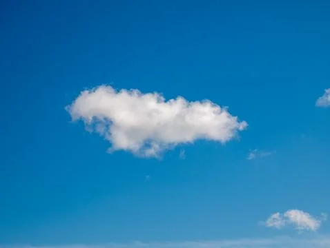 Single White Cloud in Blue Sky 写真素材
