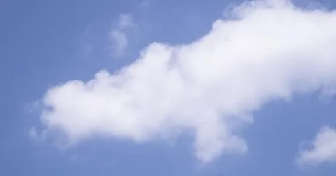Single White Cloud In Blue Sky Nature Background Фото