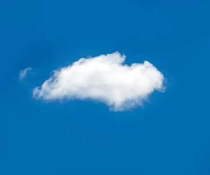 Single White Cloud in Clear Blue Sky Stock Photos